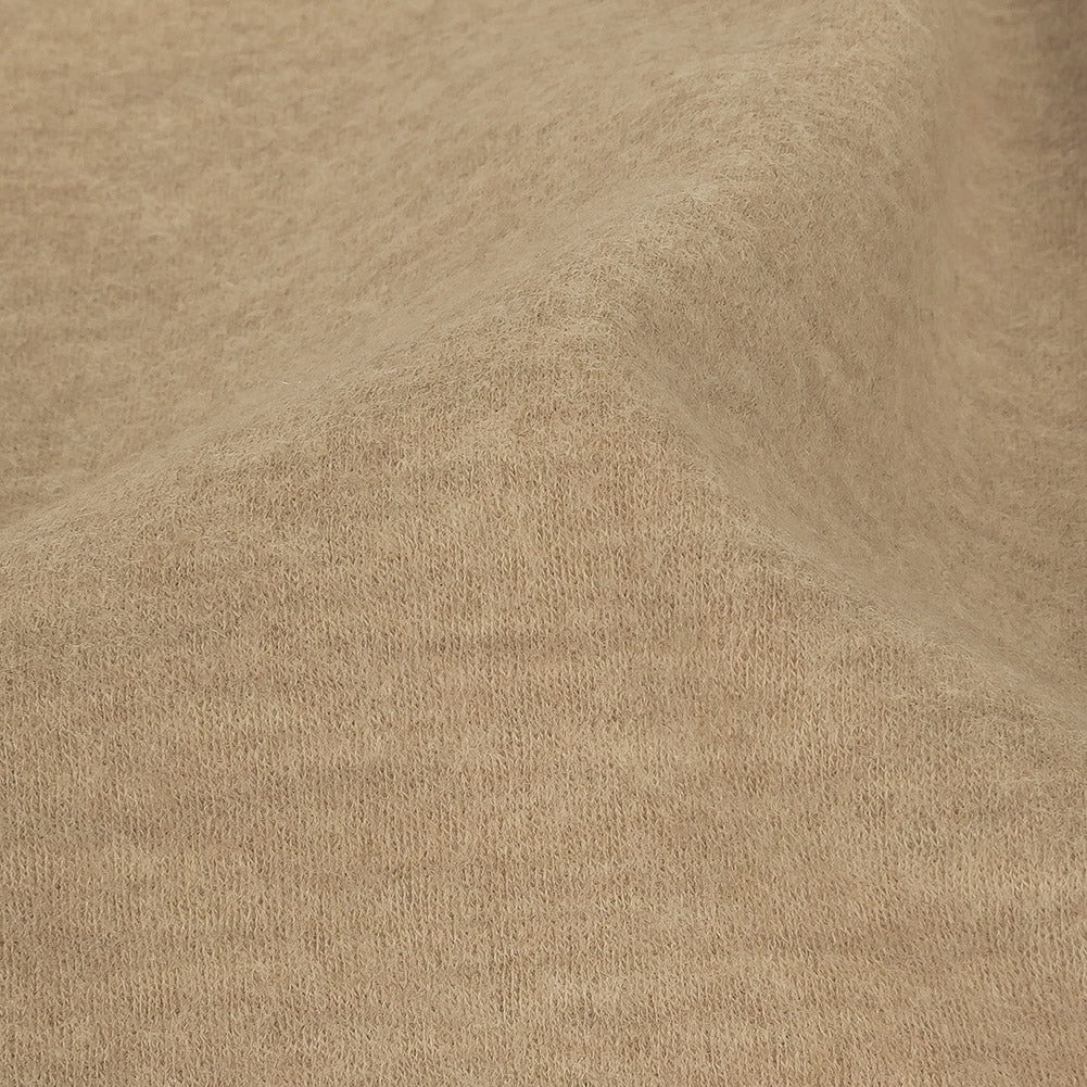 Heathered Doeskin and Angora Brushed Wool Knit Detail