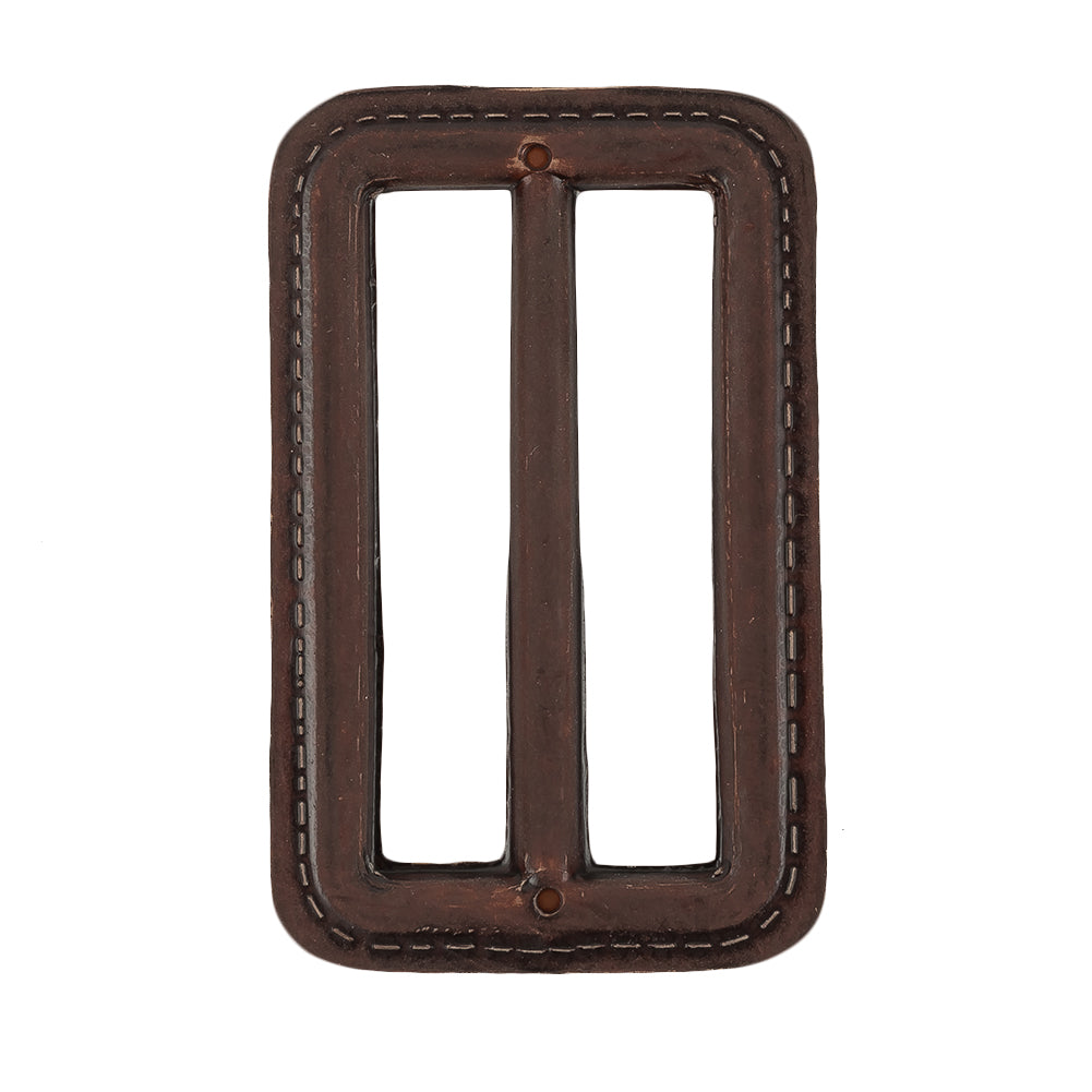 Italian Saddle Faux Leather Slider - 2.5" L x 1.5" W Detail