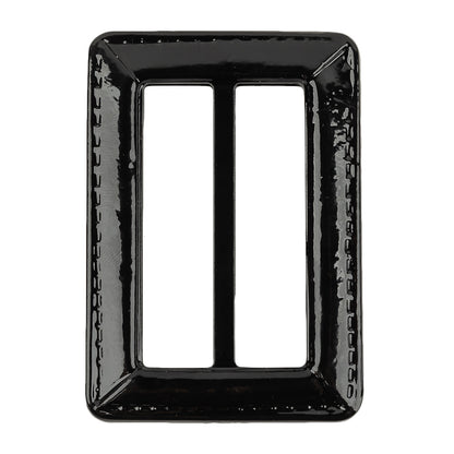 Italian Black Faux Leather Slider - 2.625" L x 1.875" W
