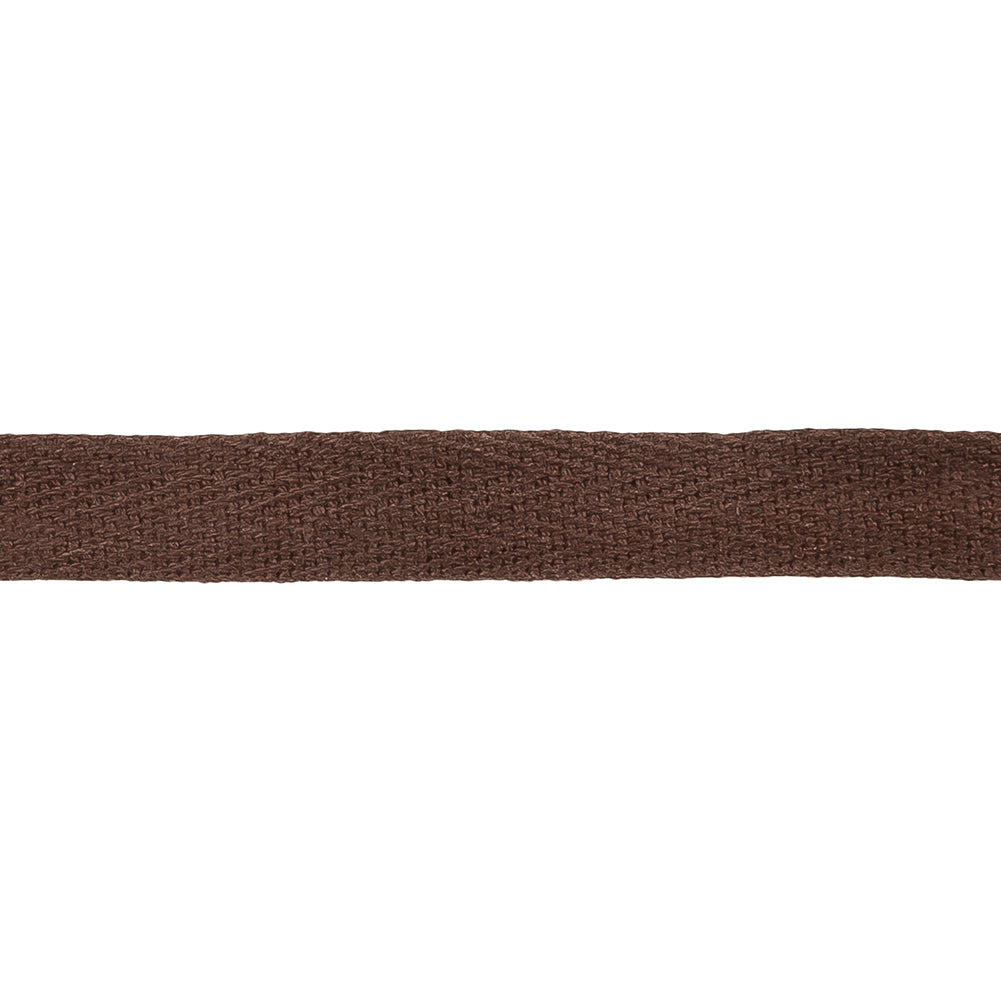 Chocolate Fondant Cotton Twill Tape - 0.5" Detail