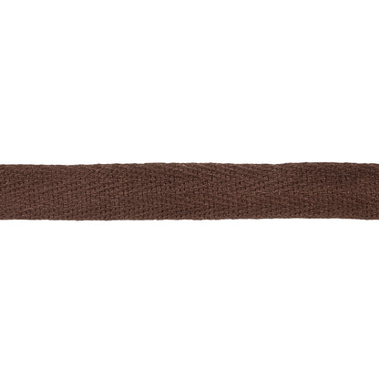 Chocolate Fondant Cotton Twill Tape - 0.5" Detail