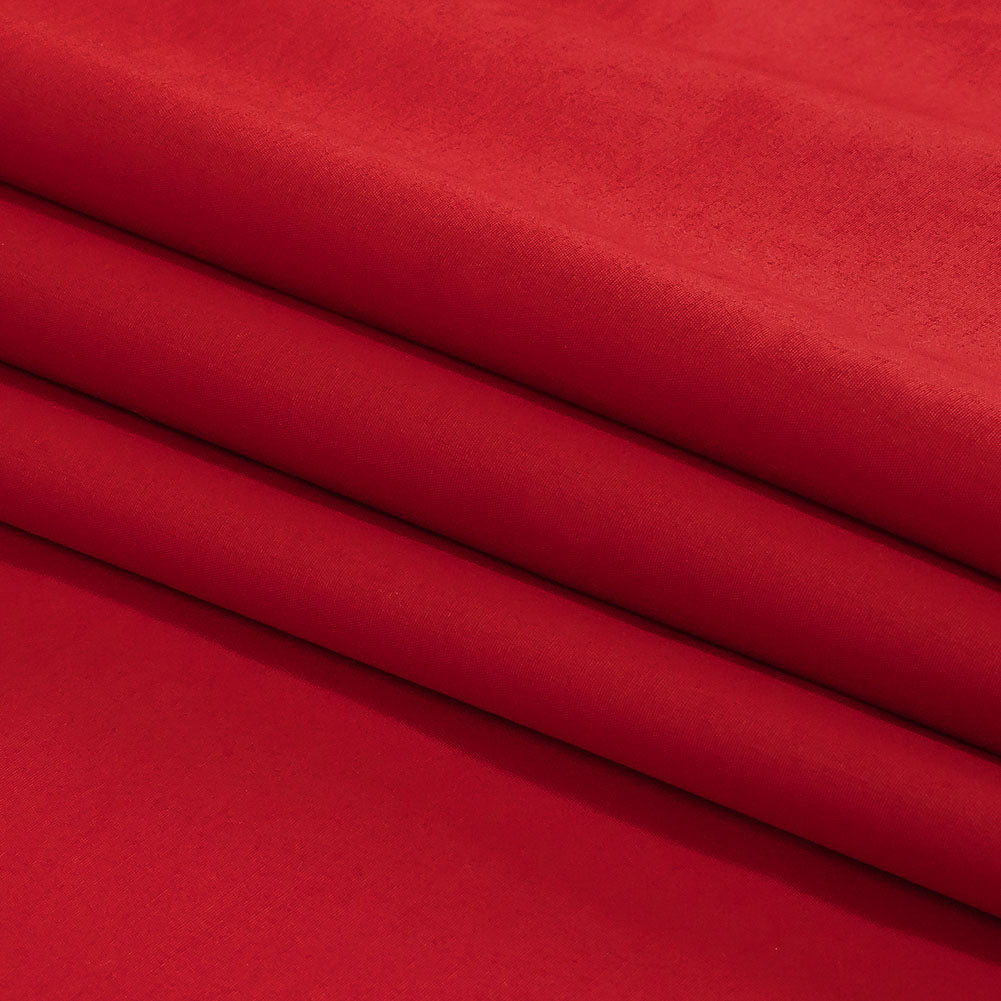 Classic Red Cotton and Polyester Poplin with Water Repellant Coating Folded