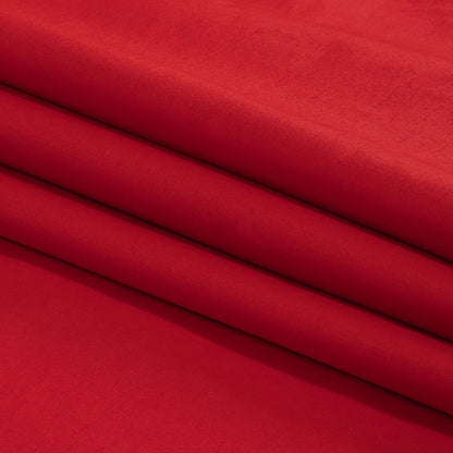 Classic Red Cotton and Polyester Poplin with Water Repellant Coating Folded