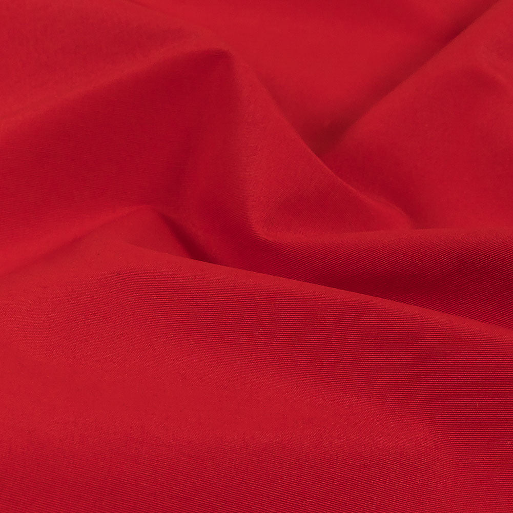 Classic Red Cotton and Polyester Poplin with Water Repellant Coating Detail