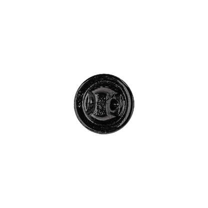 Black Faceted Shank Back Glass Button - 17L/10.5mm Detail