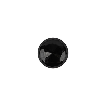 Black Faceted Shank Back Glass Button - 17L/10.5mm
