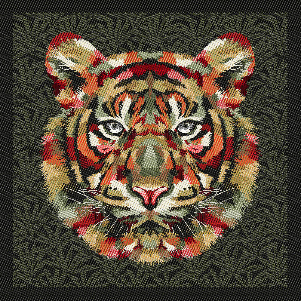 French Khaki and Olive Bengal Tiger Chief Oversized Square Patch - 18.875"