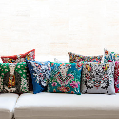 French Mustard, Red and Blue By Car Beautiful Oversized Square Patch - 18.875" Folded