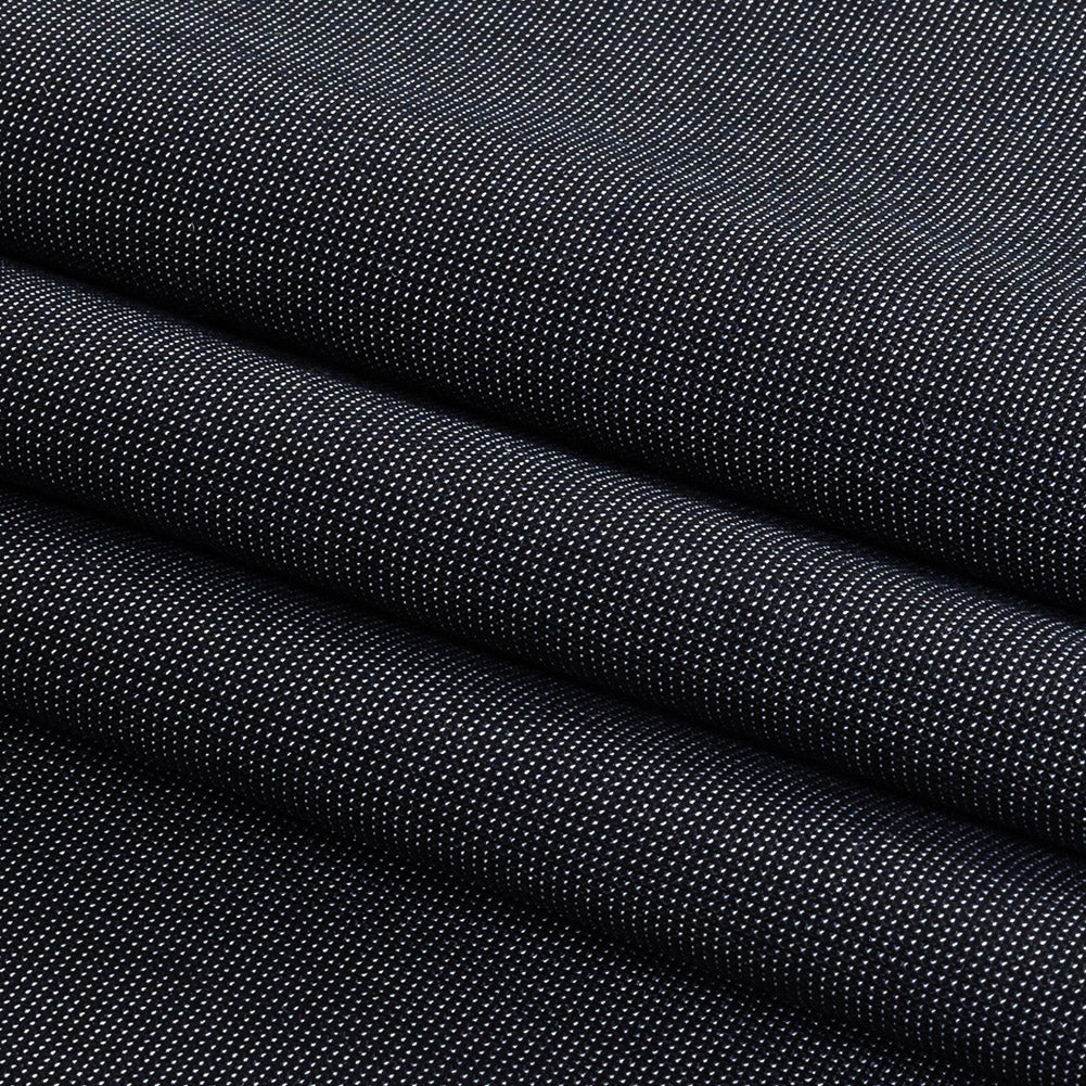 Night Sky Pin Dot Stretch Polyester Suiting Folded