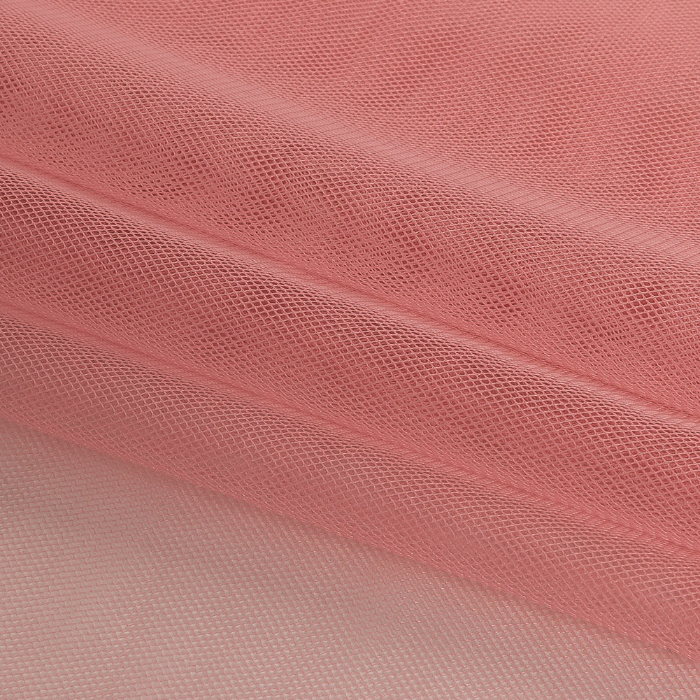 Blush Polyester Stretch Mesh Folded