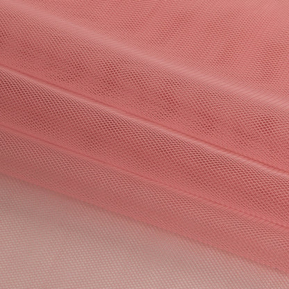 Blush Polyester Stretch Mesh Folded