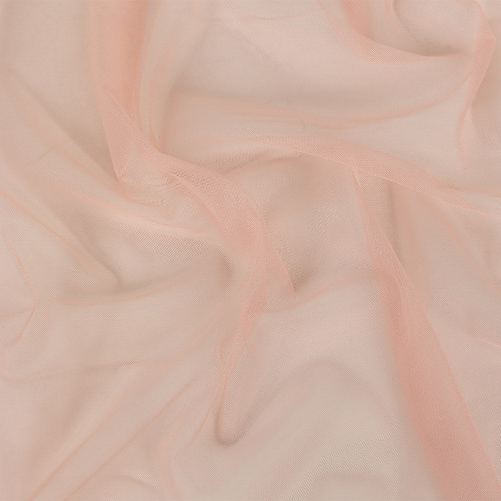 Silver Pink Polyester Stretch Mesh