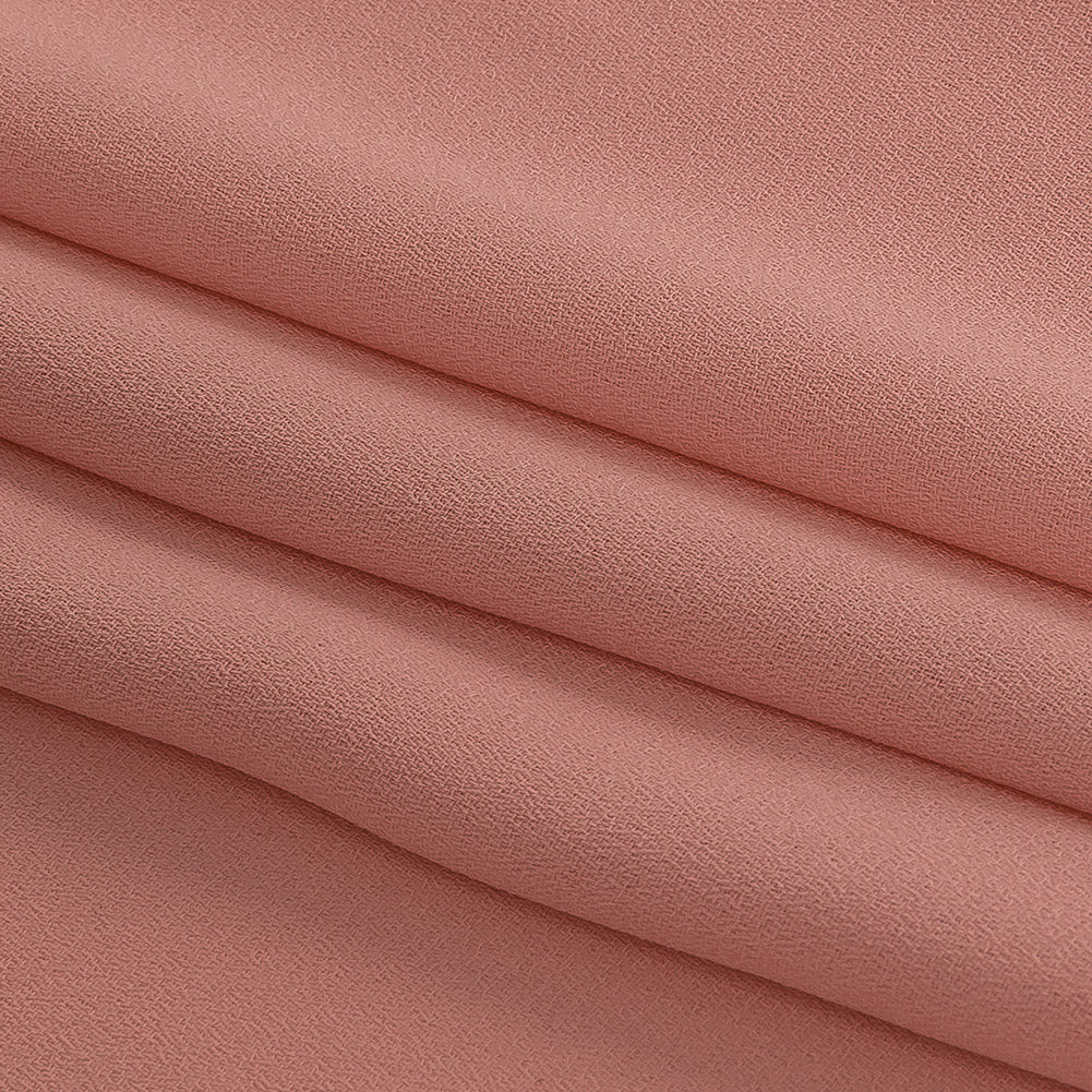 Coral Pink Polyester Georgette Folded