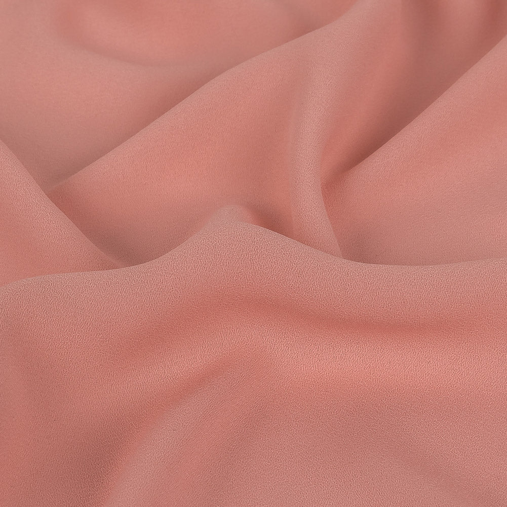 Coral Pink Polyester Georgette Detail