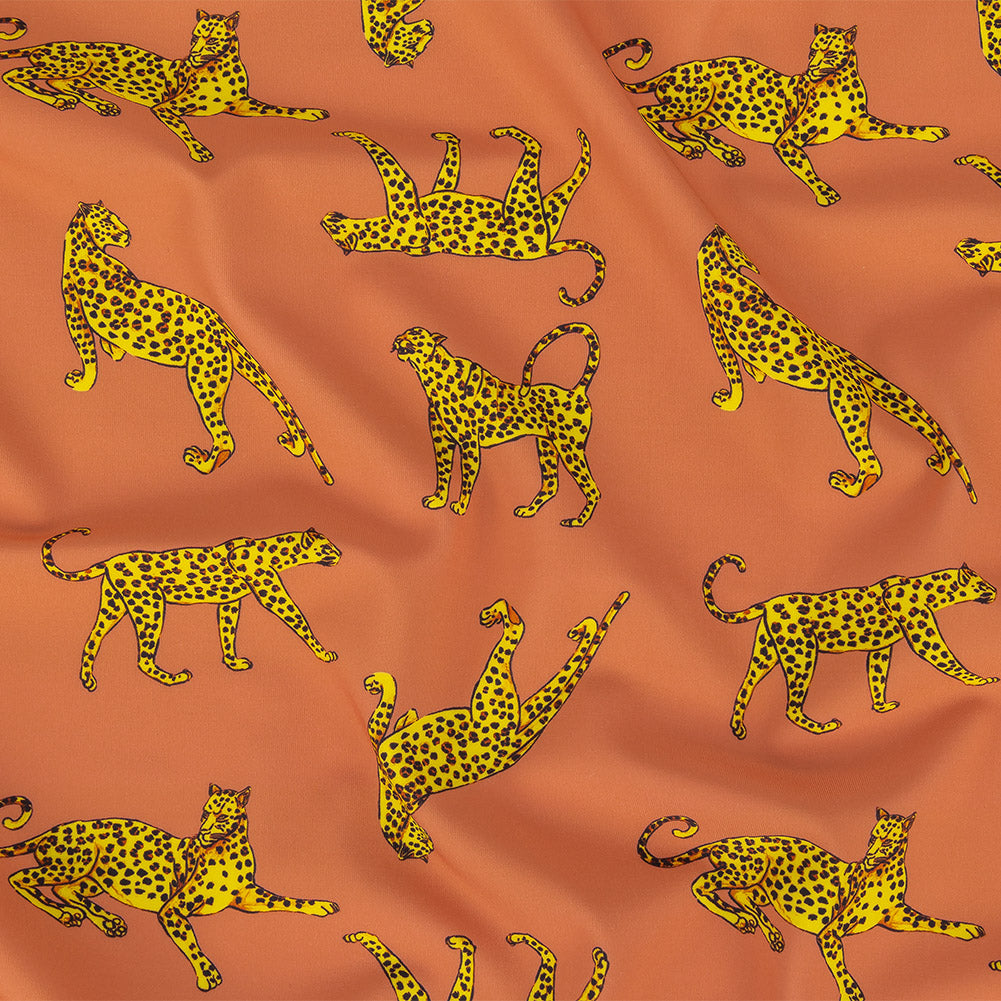 Compression Swimwear Tricot, UV Protective with Aloe Vera Microcapsules - Canyon Clay Cheetahs - Caye Collection