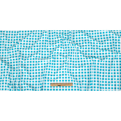 Traje de baño de compresión de tricot, con protección UV y microcápsulas de aloe vera - Cuadros azules y blancos - Colección Caye