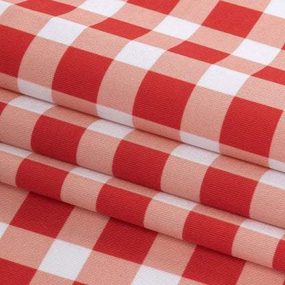 Compression Swimwear Tricot, UV Protective with Aloe Vera Microcapsules - Red and White Checkered - Caye Collection