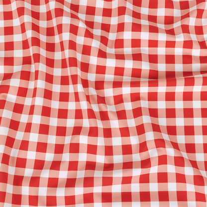 Compression Swimwear Tricot, UV Protective with Aloe Vera Microcapsules - Red and White Checkered - Caye Collection