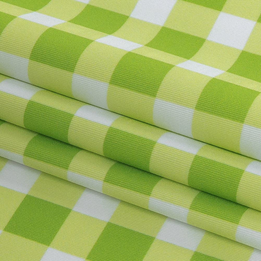 Traje de baño de compresión de tricot, con protección UV y microcápsulas de aloe vera - Cuadros lima y blancos - Colección Caye