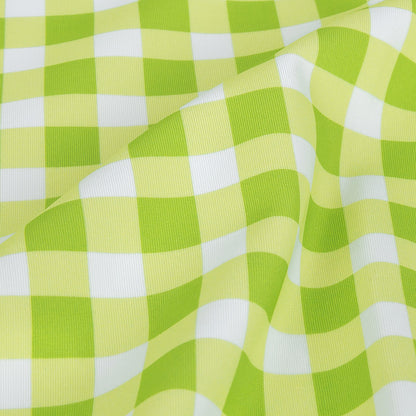 Traje de baño de compresión de tricot, con protección UV y microcápsulas de aloe vera - Cuadros lima y blancos - Colección Caye