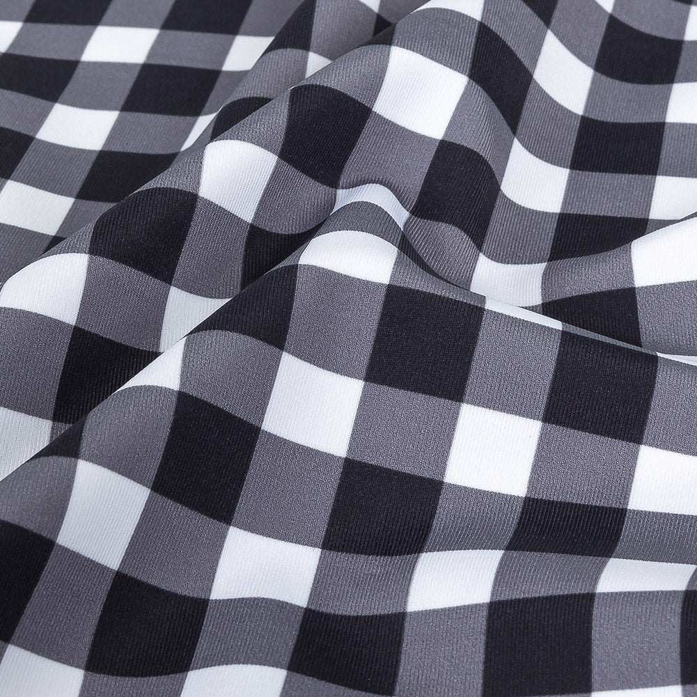 Traje de baño de compresión de tricot, con protección UV y microcápsulas de aloe vera - Estampado de cuadros blancos y negros - Colección Caye