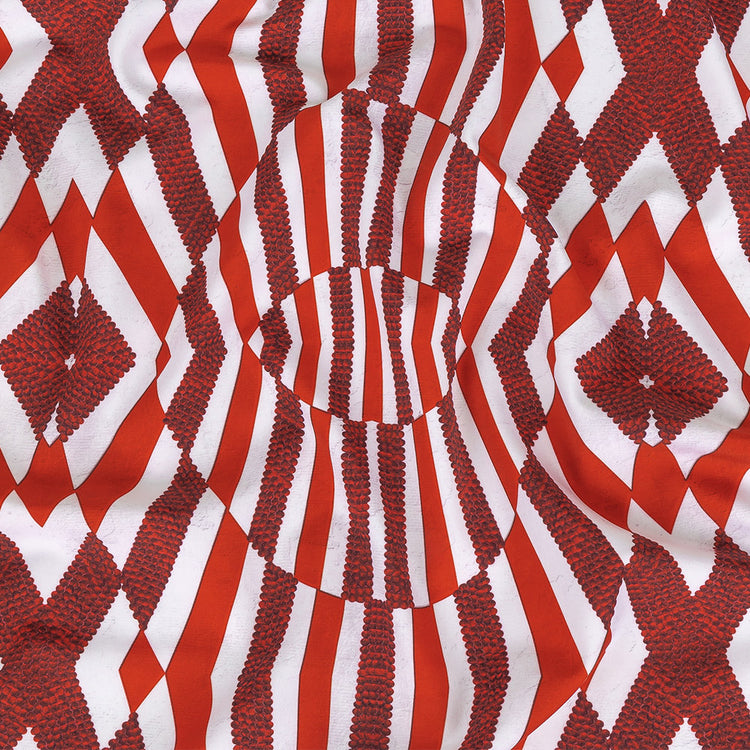 template--26688905969737__main-Compression Swimwear Tricot, UV Protective with Aloe Vera Microcapsules - Aurura Red and Burgundy Geometric - Caye Collection