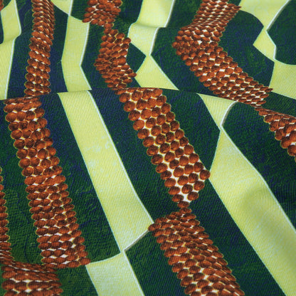 Traje de baño de compresión de tricot, con protección UV y microcápsulas de aloe vera - Ambrosia, verde y cuentas geométricas de madera - Colección Caye