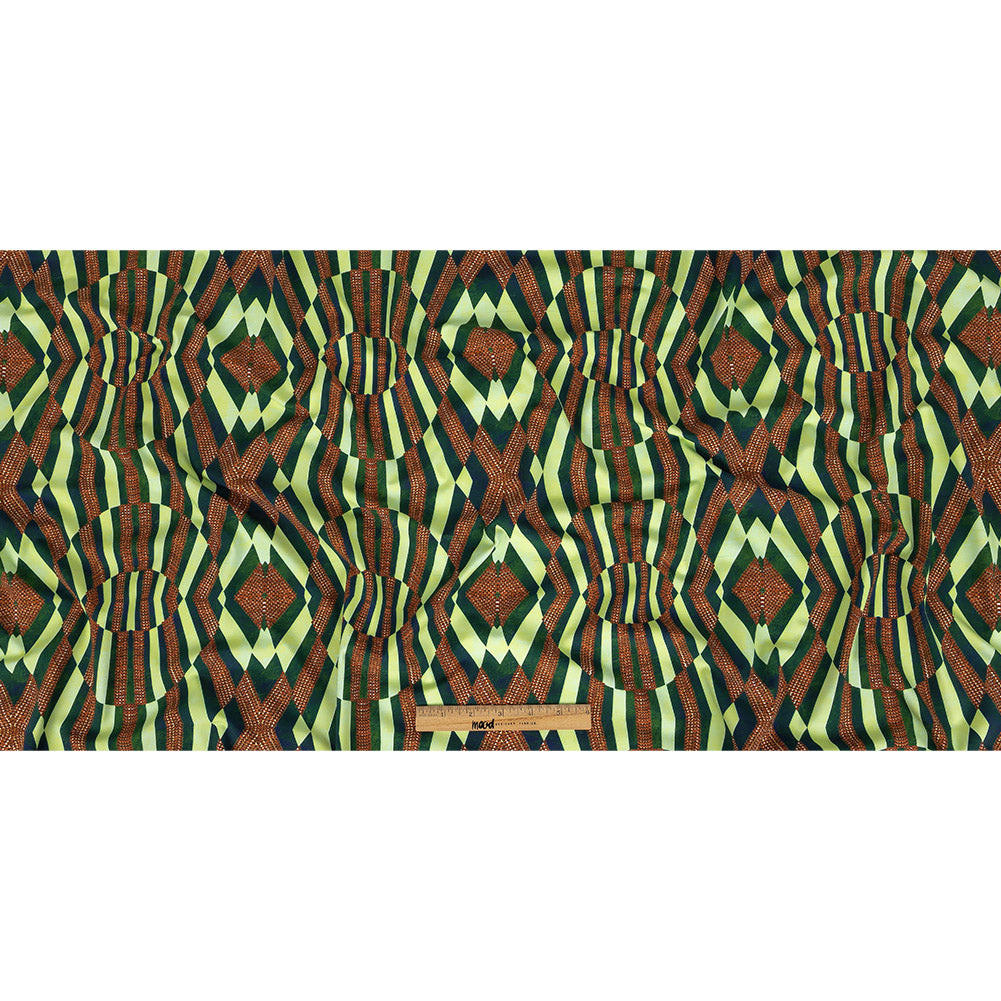 Traje de baño de compresión de tricot, con protección UV y microcápsulas de aloe vera - Ambrosia, verde y cuentas geométricas de madera - Colección Caye