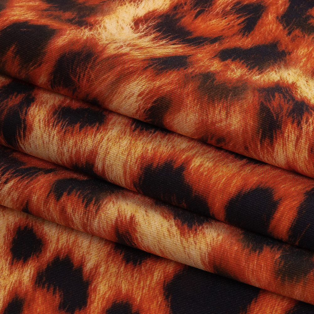 Compression Swimwear Tricot, UV Protective with Aloe Vera Microcapsules - Orange Cheetah Spots - Caye Collection
