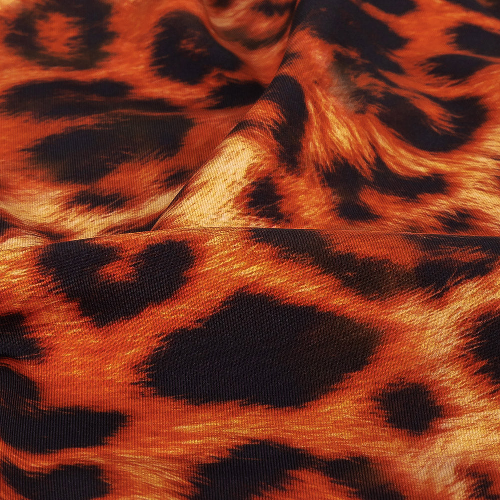 Compression Swimwear Tricot, UV Protective with Aloe Vera Microcapsules - Orange Cheetah Spots - Caye Collection