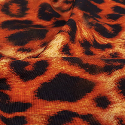 Compression Swimwear Tricot, UV Protective with Aloe Vera Microcapsules - Orange Cheetah Spots - Caye Collection
