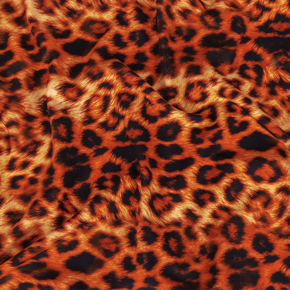 Compression Swimwear Tricot, UV Protective with Aloe Vera Microcapsules - Orange Cheetah Spots - Caye Collection