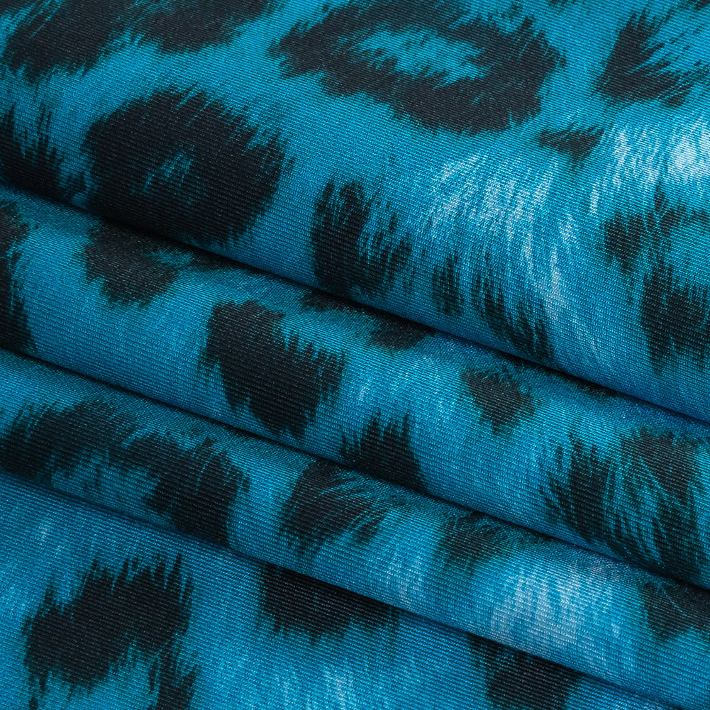 Compression Swimwear Tricot, UV Protective with Aloe Vera Microcapsules - Blue Cheetah Spots - Caye Collection