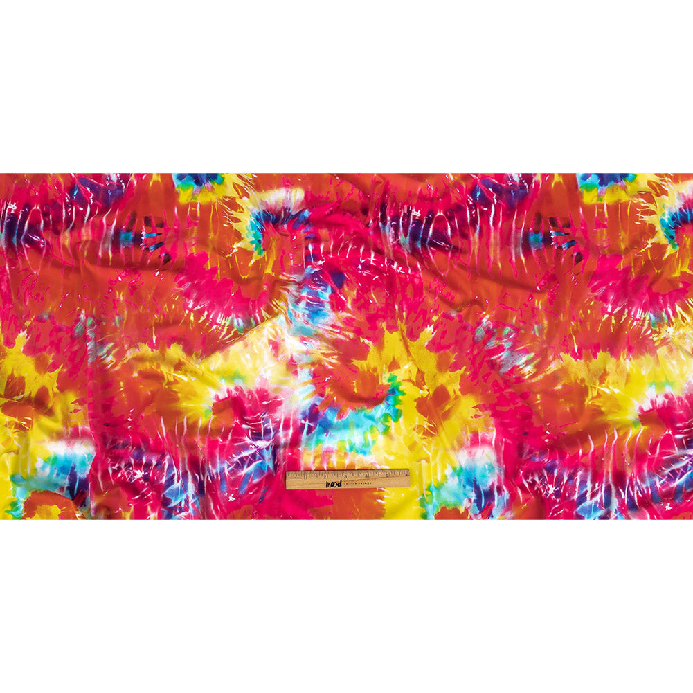 Compression Swimwear Tricot, UV Protective with Aloe Vera Microcapsules - Yellow and Pink Splash Tie Dye - Caye Collection - Full