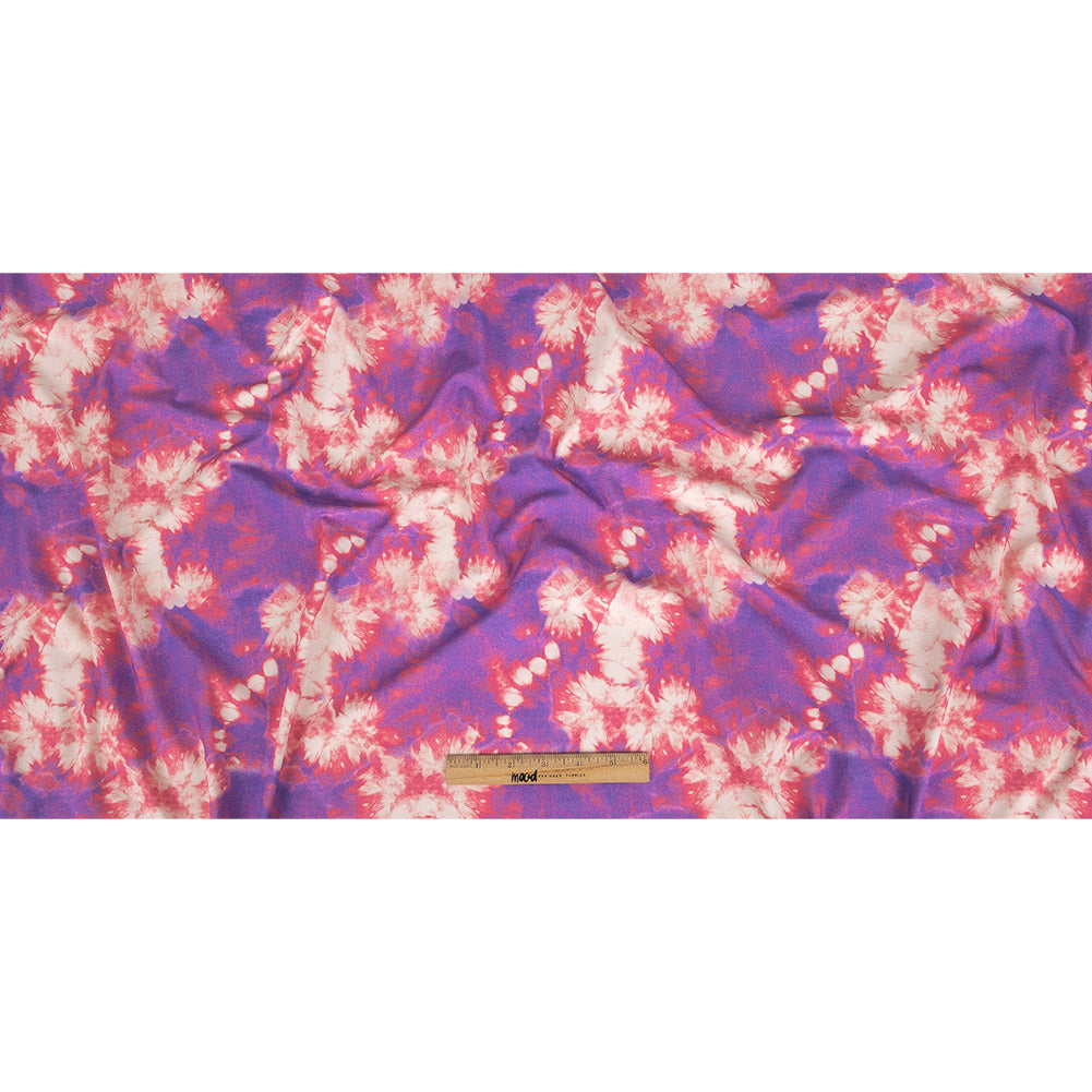 Pink and Purple Tie Dye Caye UV Protective Compression Swimwear Tricot with Aloe Vera Microcapsules