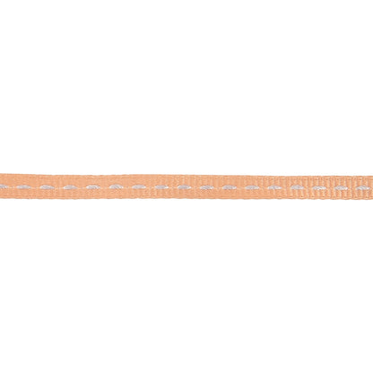 Peach Grosgrain Ribbon with Lucent White Stitching - 0.25" Detail