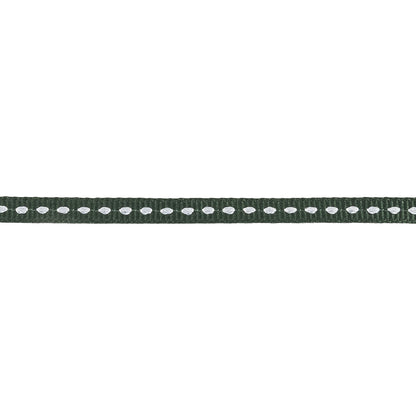 Mountain View Grosgrain Ribbon with Bright White Stitching - 0.25" Detail