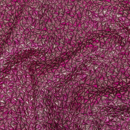 Mood Exclusive Metallic Fuchsia and Corsage Pink Tactile Triangles Luxury Brocade