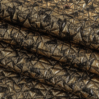 Mood Exclusive Metallic Gold and Black Tactile Triangles Luxury Brocade Folded