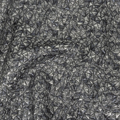 Mood Exclusive Metallic Silver and Navy Tactile Triangles Luxury Brocade