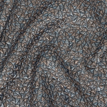 Mood Exclusive Metallic Rose Gold and Sky Blue Tactile Triangles Luxury Brocade