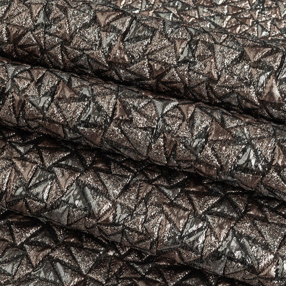 Mood Exclusive Metallic Silver and Rose Gold Tactile Triangles Luxury Brocade Folded