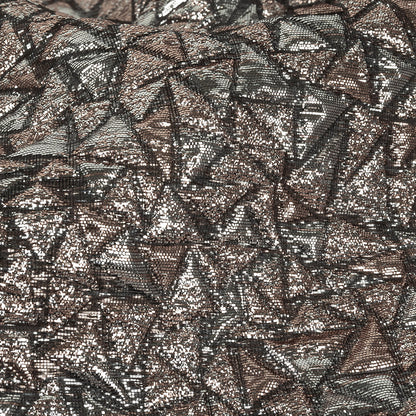Mood Exclusive Metallic Silver and Rose Gold Tactile Triangles Luxury Brocade Detail