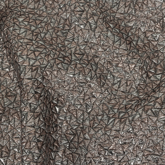 Mood Exclusive Metallic Silver and Rose Gold Tactile Triangles Luxury Brocade
