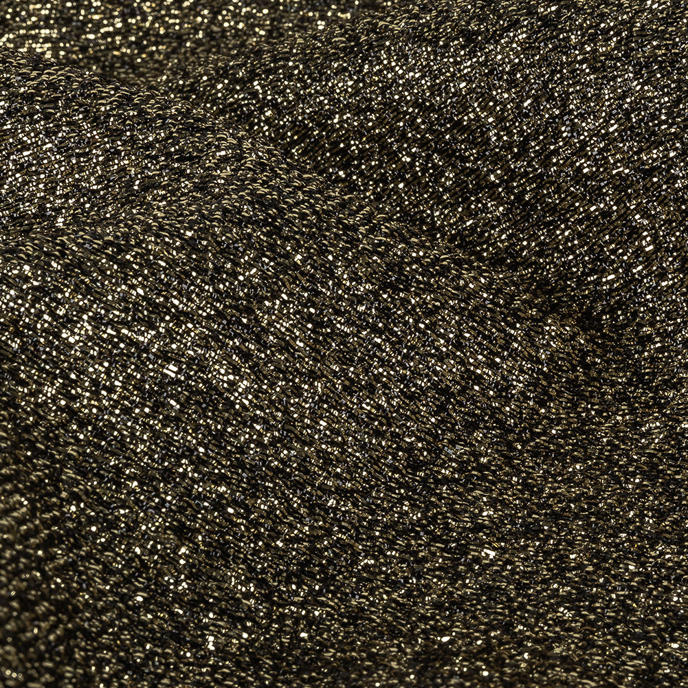 Cygnus Metallic Gold and Black Crinkled Lame Luxury Brocade Detail