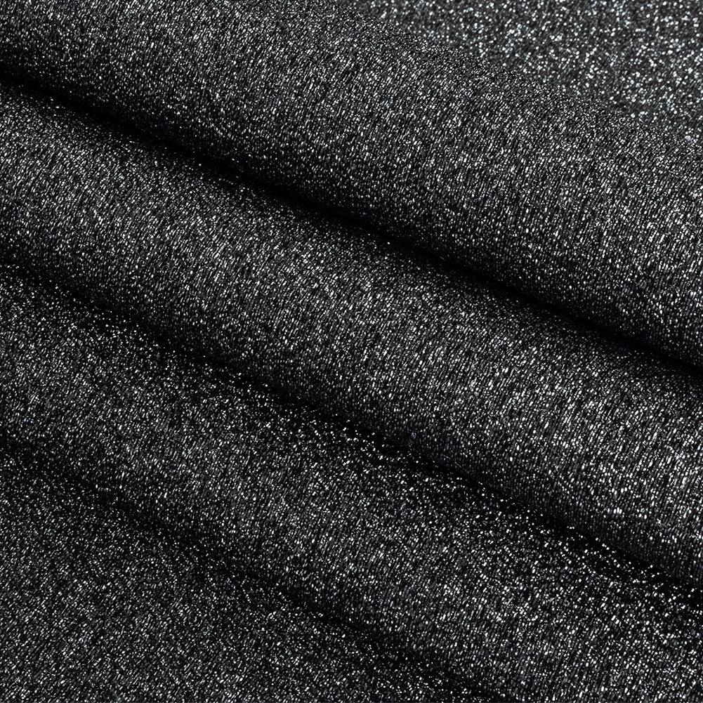 Cygnus Metallic Black and Silver Crinkled Lame Luxury Brocade Folded