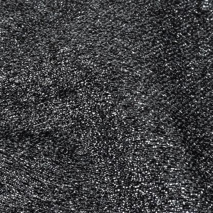 Cygnus Metallic Black and Silver Crinkled Lame Luxury Brocade Detail