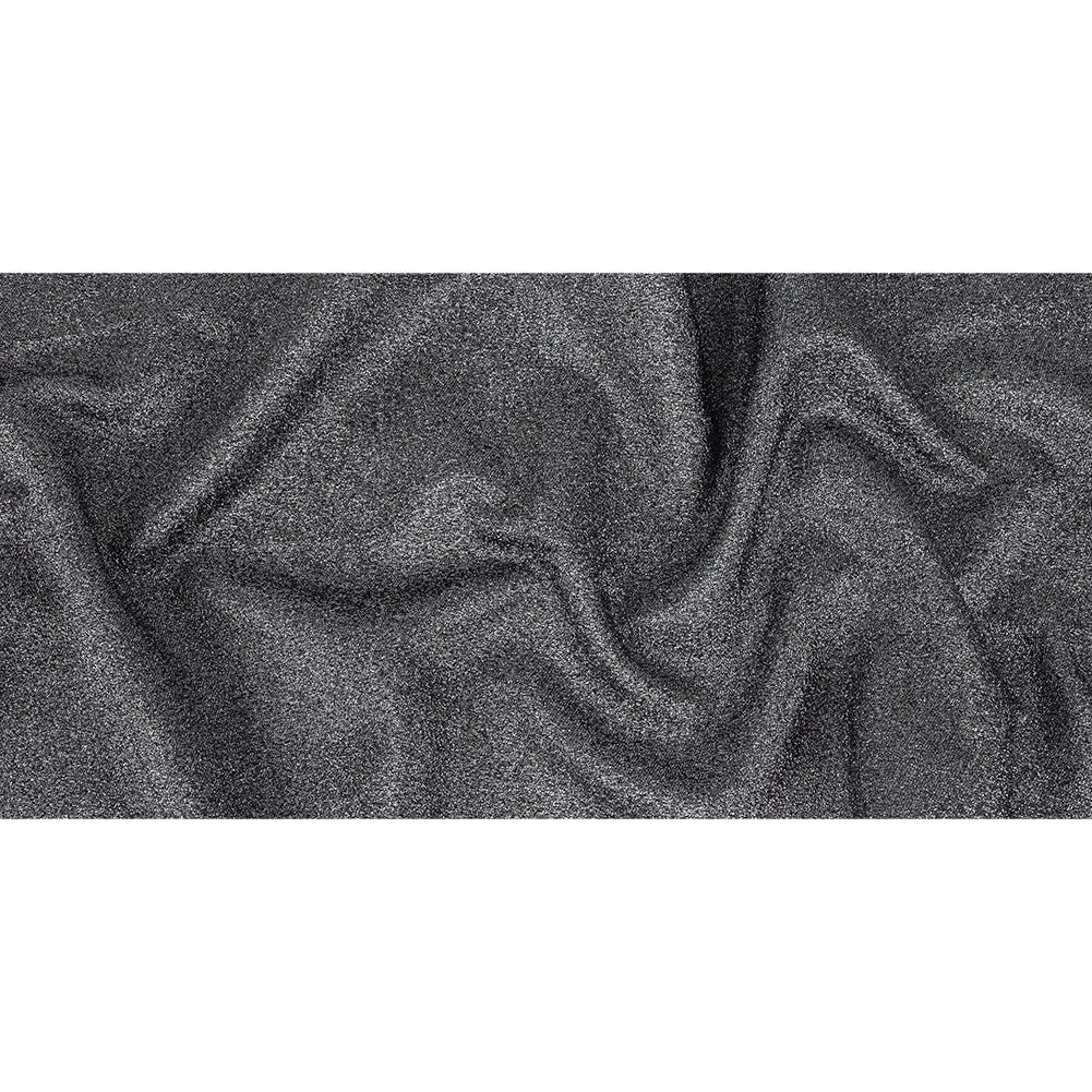 Cygnus Metallic Black and Silver Crinkled Lame Luxury Brocade Full