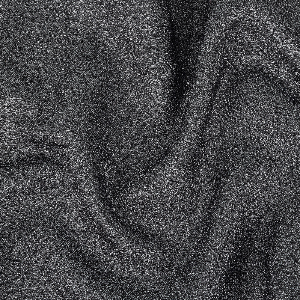 Cygnus Metallic Black and Silver Crinkled Lame Luxury Brocade