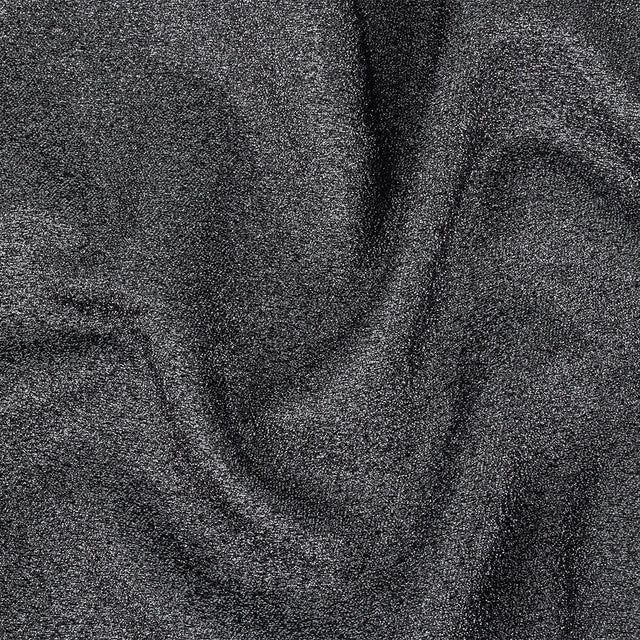 Cygnus Metallic Black and Silver Crinkled Lame Luxury Brocade